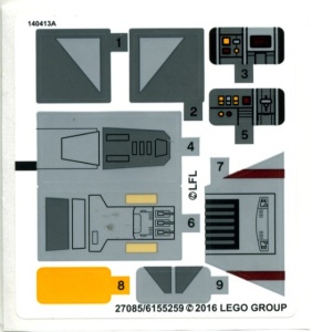 75158stk01 STICKER 75158 Rebel Combat Fighter NIEUW *0S0000