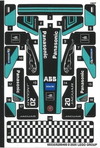 76898stk01-1 STICKER 76898-1 Formula E Panasonic Jaguar GEN2 & Jaguar I-PACE e-Trophy NIEUW *0S0000