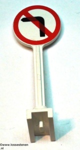80039-1G Verkeersbord- Verboden linksaf te slaan STAAND wit gebruikt *0D0000