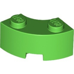 85080-36 Steen 2x2 gebogen (Macaroni) NIEUWE STIJL (andere bodem) groen, helder NIEUW *1B065