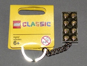 850808 Lego Goudensleutelhanger met 2x4 noppen V122 NIEUW *