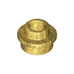 85861-115 Platte plaat 1x1 rond MET GAT IN MIDDEN goud, parel NIEUW *1B235