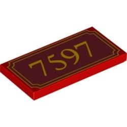 87079pb0006-5 Tegel 2x4 met opdruk7597 rood NIEUW *0K000