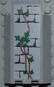 87421pb04-86G Kasteelmuur 3x3x6 Hoek klimop 12 blaadjes grijs, licht (blauwachtig) gebruikt *