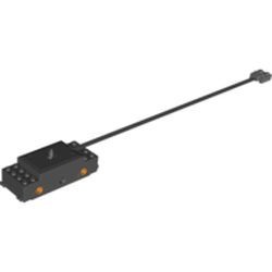 87574c01-11G Treinmotor 9 volt systeem (RC INFRAROOD!)) ZONDERas wielen MET Power Function aansluiting zwart gebruikt *5D0000