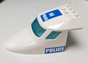 87613pb003-1G Cockpit 6x10x4 met 04 POLICE op bovenkant en POLICE zijkanten MET trans. Lichtblauw glas (Stickers) (PAKKETZENDING) wit gebruikt *