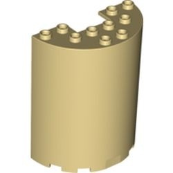 87926-2 Cylinder, half 3x6x6 met 1x2 uitsnede crème NIEUW *