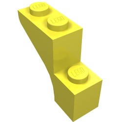 88292-103 Steen, halve boog 1x3x2 (trapsgewijs) geel, lichthelder NIEUW *1B376