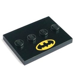 88646pb010-11 Tegel 3x4 4 noppen in midden BATMAN logo zwart NIEUW *