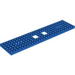 92339-7G Trein, basis 6x28 met twee vierkante en 3 ronde gaten blauw gebruikt *