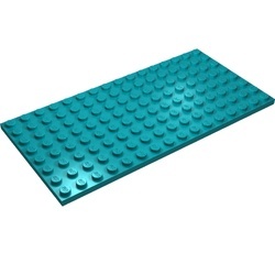 92438-39 Platte plaat 8x16 turquoise, donker NIEUW *5K0000