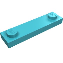 92593-156 Platte plaat 1x4 twee noppen buitenkant blauw, middenazuur NIEUW *1B352