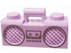 93221pb02-154 Radio met zilveren cassettespeler en speakers lavender, midden NIEUW *0D0000