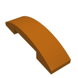 93273-68 Dakpan gebogen 1x4 DUBBEL geen noppen bovenop oranje, donker NIEUW *1B100