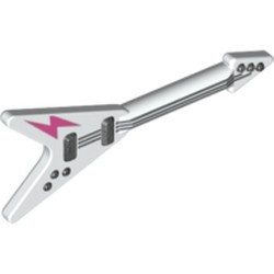 93564pb02-1 Guitaar V-vorm met rode schicht wit NIEUW *0L0000