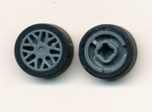 93595c01-85 Wiel klein 11x6mm met 8 "Y" spaken met band 14x6mm glad (50945) grijs, donker (blauwachtig) NIEUW *5W000