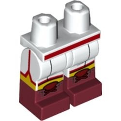 970c00pb0538-1 Benen met donkerrood, box broek (col016-8/col251) wit NIEUW *2B000
