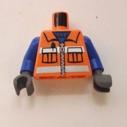 973pb0263c01-4 Oranje overall, blauwe armen oranje NIEUW *0B0000
