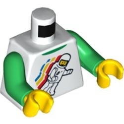 973pb0549c01-1 Torso, classic space minifiguur wit NIEUW *0B0000