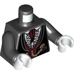 973pb1184c01-11 Torso met wit shirt en donkerrode details zwart NIEUW *0B0000