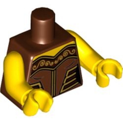 973pb1407c01-88 Torso, korset met gouden decoraties, gele armen (col10-4) bruin, roodachtig NIEUW *0B0000