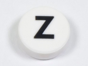 98138pb235 Tegel 1x1 rond letter Z wit NIEUW *0L0000
