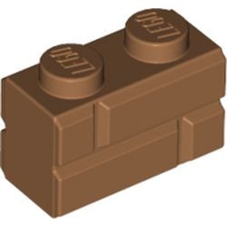 98283-150 Steen met baksteenmotief 1x2 caramel, midden NIEUW *