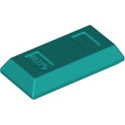 99563-39 Steen vorm goudbaar turquoise, donker NIEUW *1B052