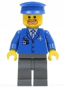 air038 Airport - Blauw jasje en pet en donkergrijze benen NIEUW *0M0000