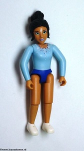 belvFem50 Vrouw- Sneeuwkoningin, blauw topje zwart haar NIEUW *