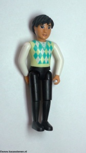 belvMale20 Man- Zwarte benen, witte armen, lime top, zwart haar NIEUW *