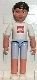 belvMale8G Man - blauw Shorts, witte Shirt met LEGO Logo, Black Hair gebruikt *