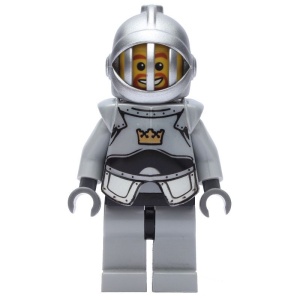 cas380G Fantasy Era- Knecht met borstplaat, helm met spijlen gebruikt *0M0000