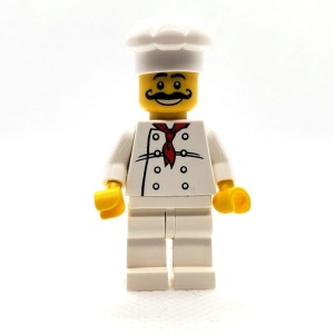 chef009G Chef - Koksmuts, lange snor, witte benen gebruikt *0M0000