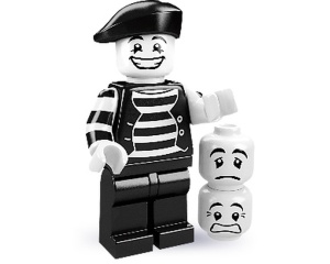 col02-9G Mime extra droevig en bang hoofd en standaard ZONDER INSTRUCTIES gebruikt *0M0000