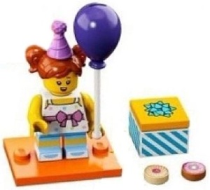 col18-6 Meisje met ballon, cadeau, koekjes en standaard NIEUW *0M0000