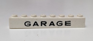 crssprt01pb10-1G Steen 1x8 ZONDER bodemtubes GARAGE wit gebruikt *5V07-01