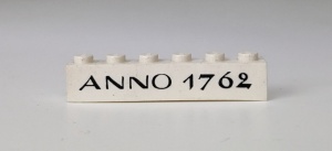 crssprt02pb08-1G Steen 1x6 ZONDER bodemtubes ANNO 1762 wit gebruikt *5V05-01
