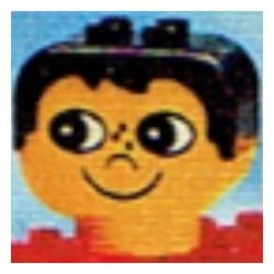 dup001-G Duplo figuur, hoofd met zwart haar en sproeten (PAKKETPOST) *gebruikt
