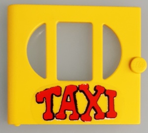 fabak3pb02-3G FABULAND Deur met ovaal raam en TAXI (Sticker) geel gebruikt *