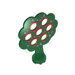 fabea2-6G FABULAND Boom, rode appels groen gebruikt *