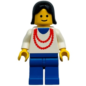 ncklc008G Vrouw met rode ketting en zwart haar gebruikt *0M0000