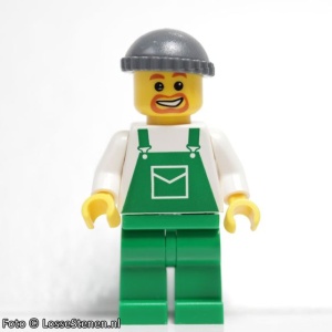 ovr027 Groene overall en donkerblauwgrijze muts NIEUW *0M0000