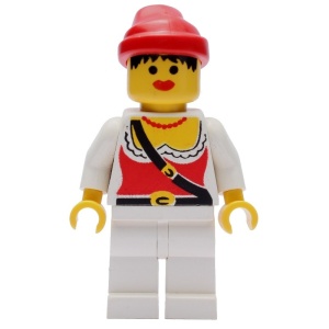 pi058 Piraat vrouw, witte benen en rode bandana NIEUW *0M0000