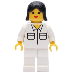 soc058G Vrouw, torso met 2 zakken, witte benen en zwart haar gebruikt *0M0000