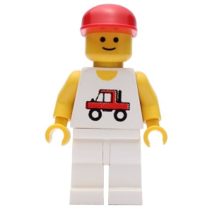trc004G Trucker - witte benen, rode Cap gebruikt *0M0000