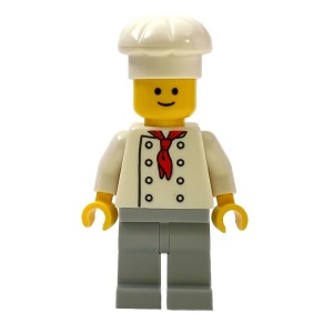 twn269aG Bakker (Chef) - torso met 8 knopen en lichtblauwgrijze benen gebruikt *