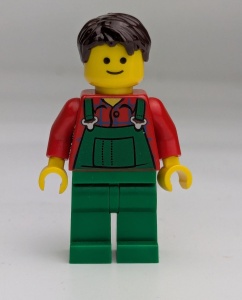 twn445 Boer met groene overall en donkerbruin haar NIEUW *0M0000