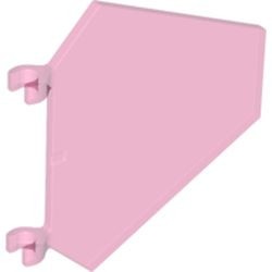 x1435-50 Vlag 5x6 6 hoeken transparant, donkerroze NIEUW *5B046