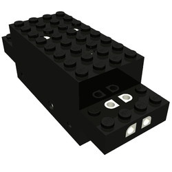 x550-11G Motor, Treinmotor 12 volt (batterijtrein) 12x4x 3 1/3 3xstopcontact PAKKERZENDING zwart gebruikt *5D0000